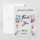 Roze en Blauwe Aquarel Briefkaart (Voorkant / Achterkant)