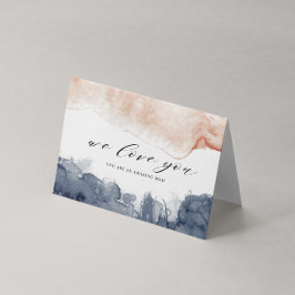 Roze en Blauwe Aquarel Moederdag Kaart