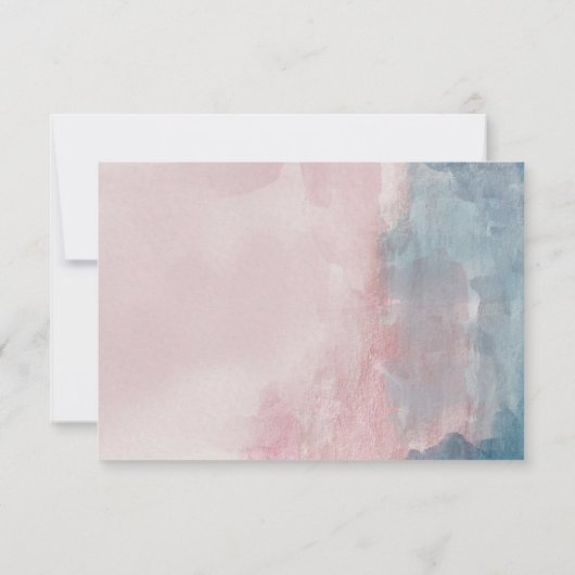Roze en blauwe aquarel RSVP kaart (Achterkant)