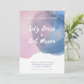 Roze en Blauwe Aquarel Uitnodiging (Staand voorkant)