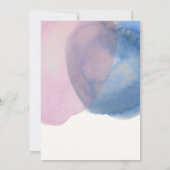 Roze en Blauwe Aquarel Uitnodiging (Achterkant)