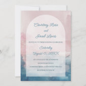 Roze en Blauwe aquarelboog Kaart (Voorkant)