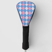 Roze en blauwe Argyle golfhoofdhoes Golfheadcover (Voorkant)