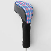 Roze en blauwe Argyle golfhoofdhoes Golfheadcover (Schuin)