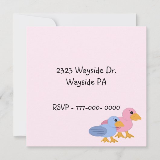 Roze en blauwe Baby Baby shower Kaart (Achterkant)