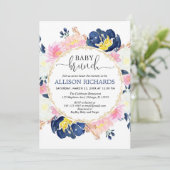 Roze en blauwe baby brunch douche, genderneutraal kaart (Staand voorkant)