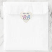 roze en blauwe baby buggy hart sticker (Tas)