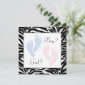 Roze en Blauwe Baby Feet Gender Reveal Kaart (Staand voorkant)