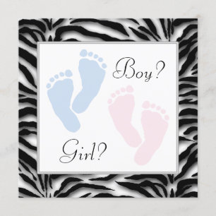 Roze en Blauwe Baby Feet Gender Reveal Kaart
