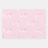 Roze en blauwe Baby Inpakpapier Vel (Voorkant 3)