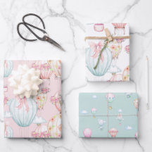 Roze en blauwe Baby papierflatset