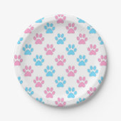 Roze en blauwe baby patroon papieren bordje (Voorkant)
