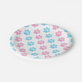 Roze en blauwe baby patroon papieren bordje (Gekanteld)