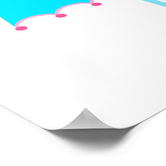 Roze en blauwe Baby shower Banner Poster (Hoek)