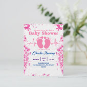 Roze en blauwe Baby shower Briefkaart (Staand voorkant)
