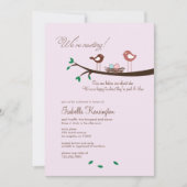 Roze en blauwe Baby shower Kaart (Voorkant)