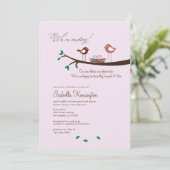 Roze en blauwe Baby shower Kaart (Staand voorkant)