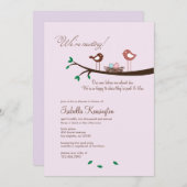 Roze en blauwe Baby shower Kaart (Voorkant / Achterkant)