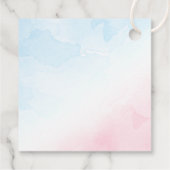 Roze en blauwe Baby shower onthullen Label (Achterkant)