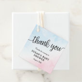 Roze en blauwe Baby shower onthullen Label (In situ)