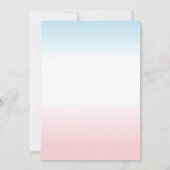 Roze en blauwe Baby shower onthullen uitnodiging (Achterkant)