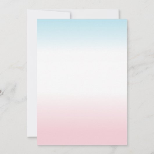 Roze en blauwe Baby shower onthullen uitnodiging (Achterkant)