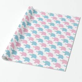 Roze en blauwe Baby shower Verpakkingspapier Cadeaupapier