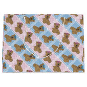 Roze en blauwe Baby Teddy Bears Large Cadeautasje (Voorkant)