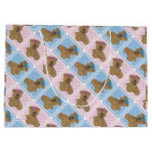 Roze en blauwe Baby Teddy Bears Large Cadeautasje (Achterkant)