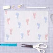Roze en blauwe Baby voetafdrukken 10 lb-papier voo Tissuepapier (Craft)