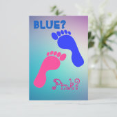 Roze en Blauwe Baby Voetafdrukken Kaart (Staand voorkant)