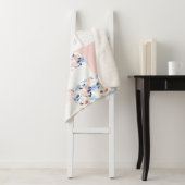 Roze en blauwe Baby Waterverf Kinder ventilator Sherpa Deken (In situ)