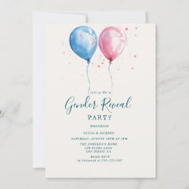 Roze en blauwe ballonnen Genderpartij Kaart