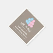 Roze en blauwe ballonnen Genderpartij Servet (Hoek)