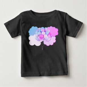 Roze en blauwe ballonnen in Clouds Baby T-shirt