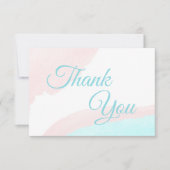 Roze en blauwe ballonnen jongen of meisje bedankkaart (Voorkant)