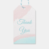 Roze en blauwe ballonnen jongen of meisje cadeaulabel (Achterkant)