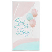 Roze en blauwe ballonnen jongen of meisje klein cadeauzakje (Achterkant)