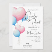 Roze en blauwe ballonnen kaart (Voorkant)