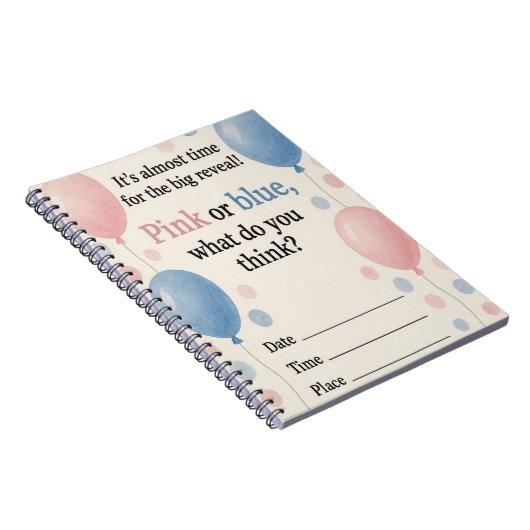 "Roze en Blauwe Ballonnen Notitieboek  (Rechterzijde)