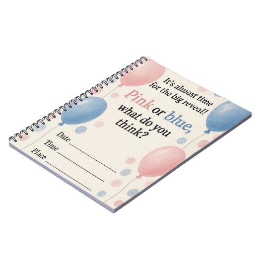 "Roze en Blauwe Ballonnen Notitieboek  (Linkerzijde)