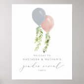 Roze en blauwe ballonnen poster (Voorkant)