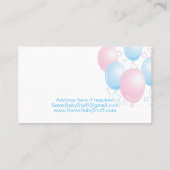Roze en blauwe ballonnen visitekaartje (Achterkant)