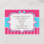 Roze en blauwe ballonnen visitekaartje (Achterkant)