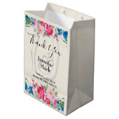 roze en blauwe Bedankt voor het grenshuwelijk Medium Cadeauzakje (Achterkant Gekanteld)