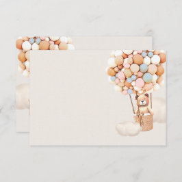 Roze en blauwe Beer ballonnen ledige behuizingskaa Informatiekaartje