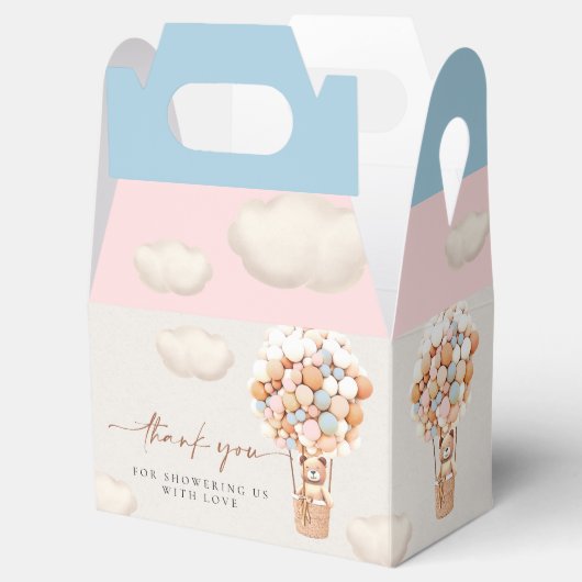 Roze en blauwe Beer ballonnen voor draagtas Bedankdoosjes (Geopend)