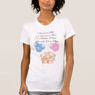 Roze en blauwe Beren die T-shirt verwachten