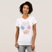 Roze en blauwe Beren die T-shirt verwachten (Voorkant volledig)