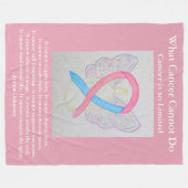 Roze en Blauwe Bewustheid Ribbon Angel Blankets Fleece Deken (Voorkant (Horizontaal))